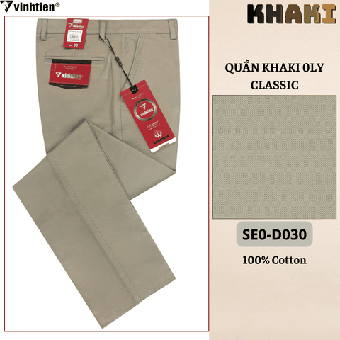 Quần Khaki 0Ly Classic 545 - Vải Khaki Trơn