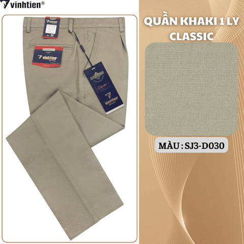 Quần Khaki 1Ly Classic 565 - Vải Khaki Trơn