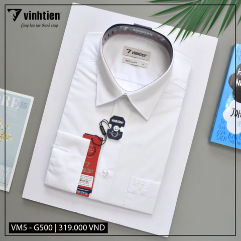Áo SMDT Regular Fit 385 - Vải Trắng TC