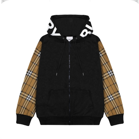 Hoodie Zip BBR Burberry In Nón Phối Tay Caro