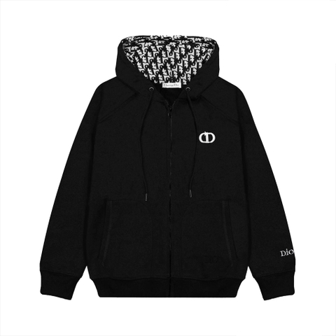 Hoodie Zip Dior CD Thêu Tay Áo (v2)