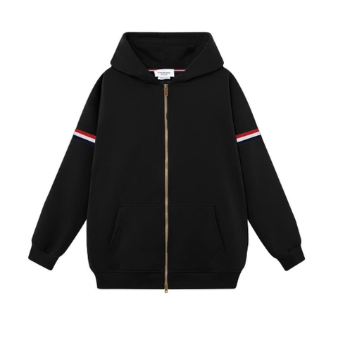 Hoodie Zip Thom Browne Viền Tay