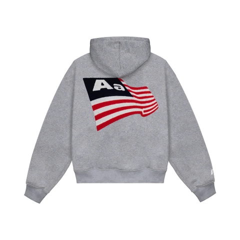 Hoodie Aastu Thêu Xù Flag Logo Xám