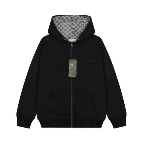 Hoodie Zip Gucci Monogram Đen