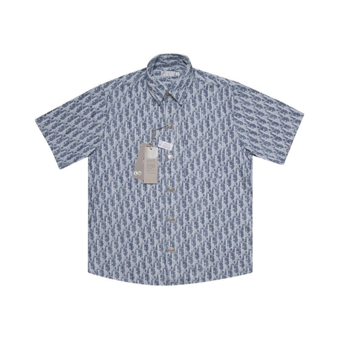 Sơ Mi Dior Monogram Denim Tay Ngắn