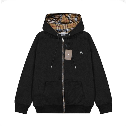 Hoodie Burberry Vintage V2 Logo Kim loại ( Đen)