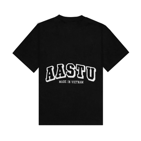 Áo Thun Aastu Thêu Xù Sau Lưng (Đen)