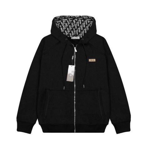Hoodie Zip Dior BLACK Square (Logo Da)