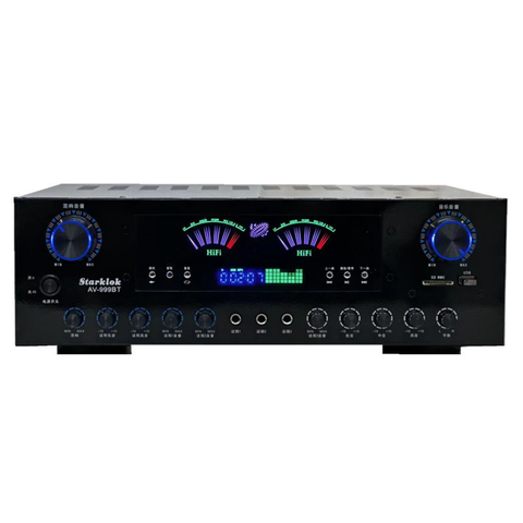 Amply Starklok AV-999BT–Âm Thanh Rõ Nét-Hỗ Trợ Bluetooth-Kết Nối Loa Ngoài- Amply Karaoke Gia Đình