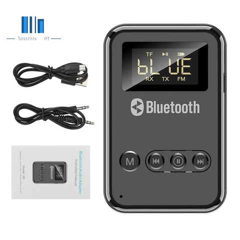 Bộ thu phát bluetooth Gunssi-chuyển đổi thu/phát hòa hảo-bluetooth 5.0 có màn hình LED hiện đại