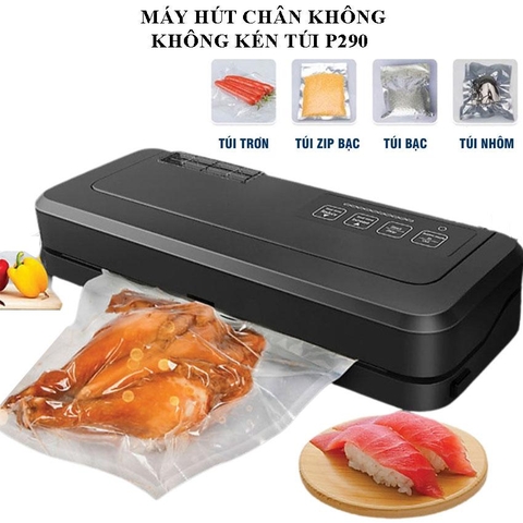 Máy Hút Chân Không Thực Phẩm GUNSSI P290[TẶNG TÚI]-máy hút chân không không kén túi-hút được cả nước và bột