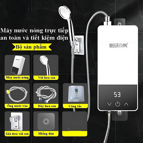 Máy Làm Nóng Nước Tắm Trực Tiếp Ginetar 5500w Mẫu Mới 2024