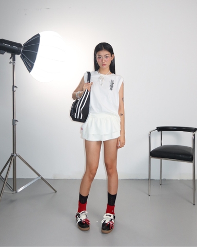 Áo thun trắng tanktop form rộng - Clear Top
