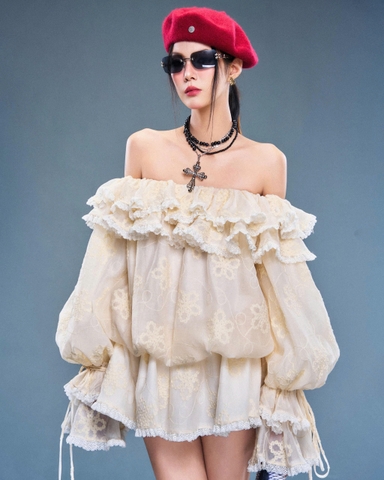 Quần bí ren trắng mặc kèm đầm - Veil Shorts