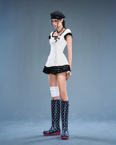 Quần bí chấm bi mặc kèm đầm - Raven Dot Shorts