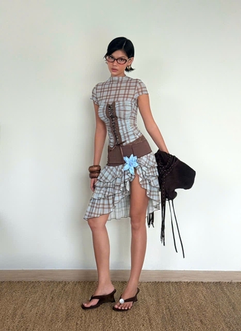 PLAID TENDER TOP