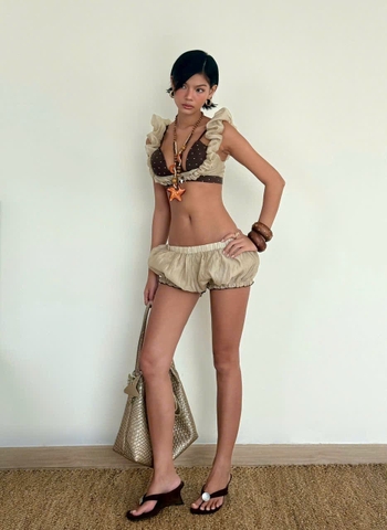 Quần ngắn form bí nâu be - Ruby Shorts