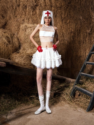 Áo ba lỗ croptop trắng không tay - Allen Top