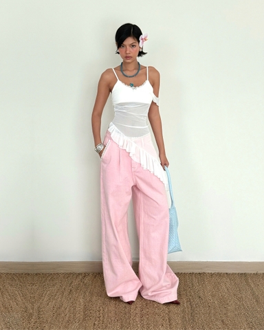 Quần dài ống rộng hồng - Canday Shark Pants