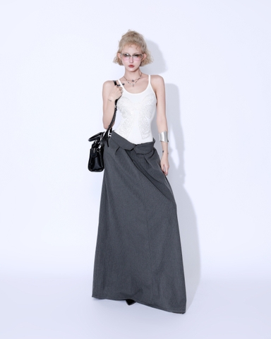 Áo thun ba lỗ trắng đính đá họa tiết nơ - White Bow Tank Top