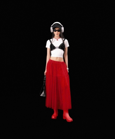 Áo thun tay ngắn phối ren đen - Graceful Top - Áo Uyển