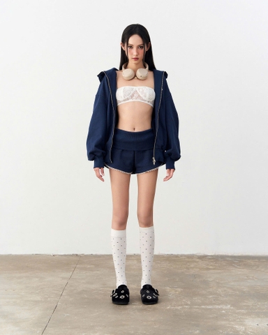 Quần thun ngắn phối ren - Navy SDC Shorts