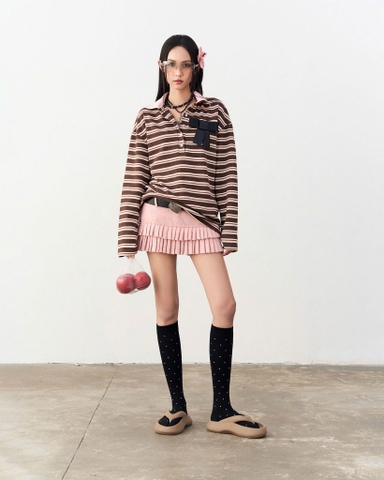 Chân váy ngắn xếp ly hồng - Rabbit Skirt in Pink