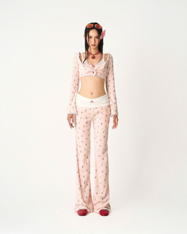 Quần thun dài ống loe hoa nhí - Floral Melor Pants