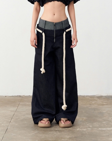 Quần jeans dài ống rộng cạp thấp - Senna Pants