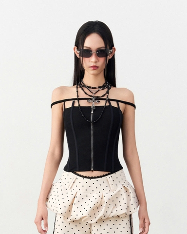 Áo corset thun khóa kéo - Dracula Top