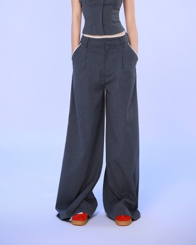 Quần dài ống rộng sọc xám - Dempsey Pants