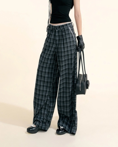 Quần dài ống rộng caro - Fox Pants