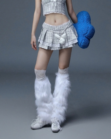 Chân váy dạ xanh ngắn xếp ly - Olaf Skirt