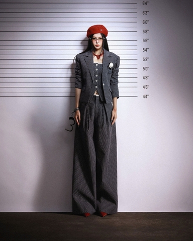 Quần dài ống rộng sọc xám - Felon Pants
