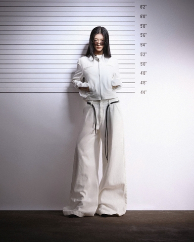 Áo khoác denim cổ trụ trắng - White Sharrk Jacket