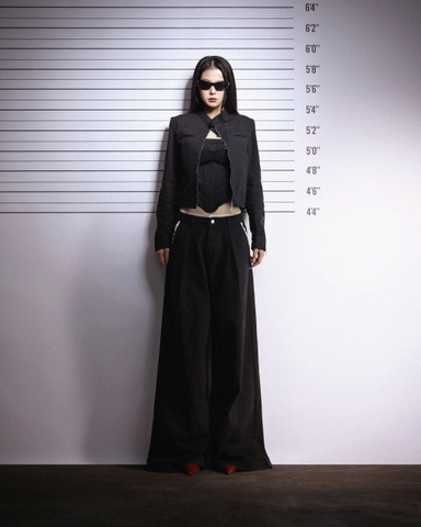 Áo khoác denim cổ trụ đen - Black Shark Coat