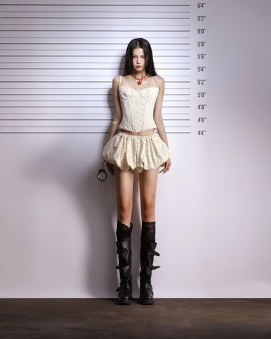 Áo corset hai dây hoa nhí - Fray Corset