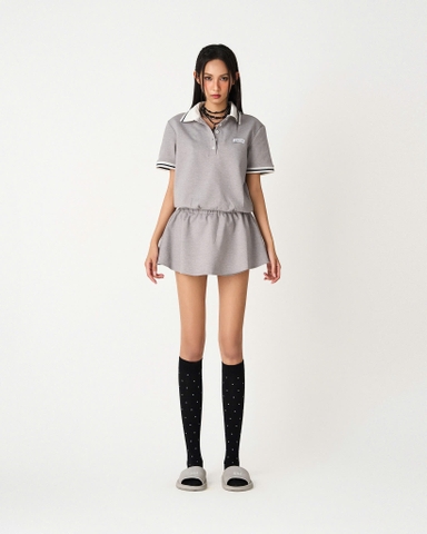 Chân váy ngắn lưng thun xám - Grey Tenny Skirt