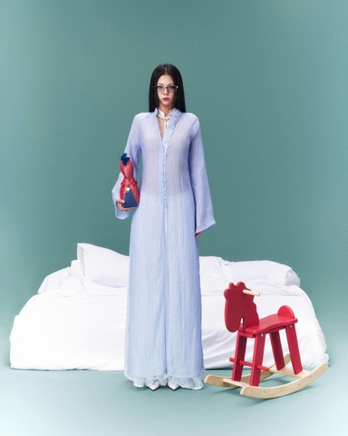 Quần dài ống rộng trắng voan có dây rút - White Eden Pants