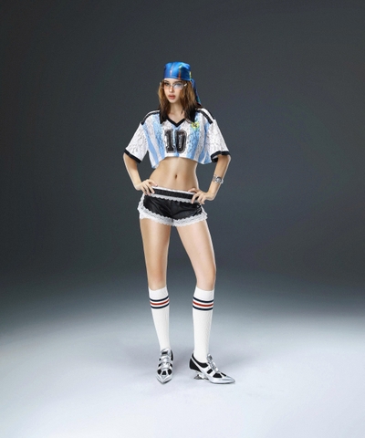 Quần shorts chất da đen phối ren trắng - Copa Shorts