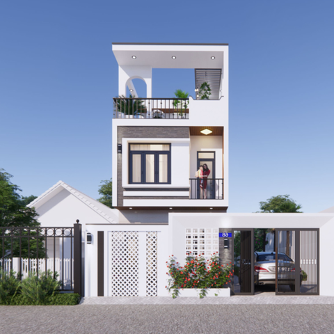 V715 | Bản vẽ thiết kế full hồ sơ mẫu nhà phố 2 tầng 1 tum, 3 phòng ngủ, kích thước 5x17m. TẶNG hồ sơ dự toán khối lượng!
