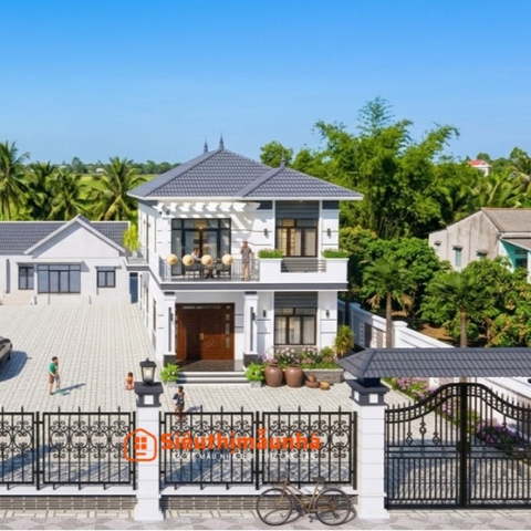 V923 | Bản vẽ kiến trúc mẫu thiết kế nhà mái Nhật 2 tầng 6 phòng ngủ kích thước 7,8x15,8m