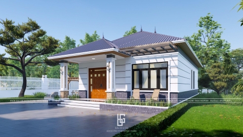 Nhà vườn mái Nhật đẹp 3 phòng ngủ kích thước 9,9×16,6m | BG258
