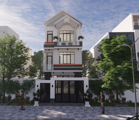Nhà phố hiện đại 3 tầng 6 phòng ngủ 6x17m | BG323