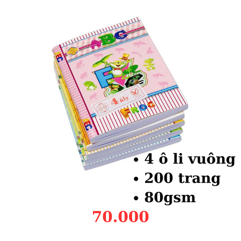 Lốc 5 quyển tập HS ABC Hòa Bình 200 trang