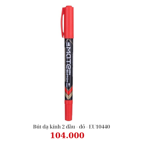 Bút dạ kính 2 đầu - đỏ - EU10440