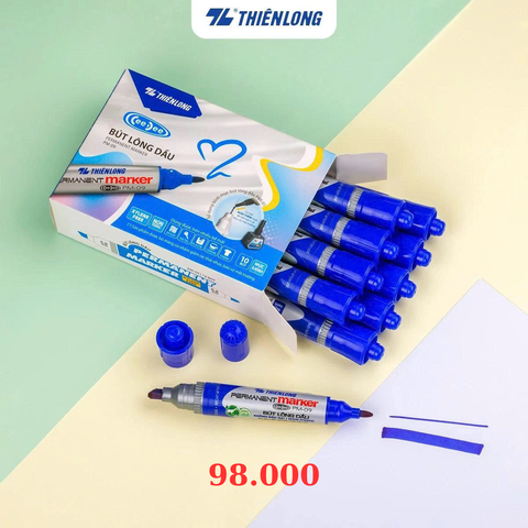 Bút Lông Dầu Thiên Long PM-09 hộp 10 cây - Xanh