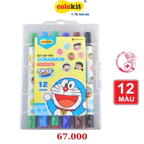 Bút sáp vặn TCR-C007/DO 12 màu