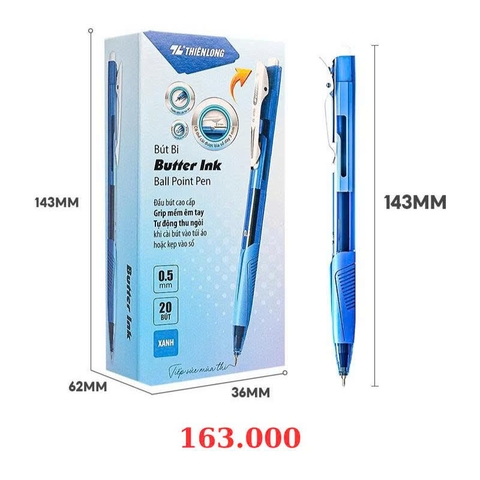 Bút bi Thiên Long TL-095 hộp 20 cây - Xanh