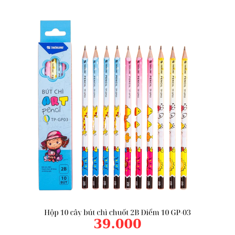 Hộp 10 cây bút chì chuốt 2B Điểm 10 GP-03